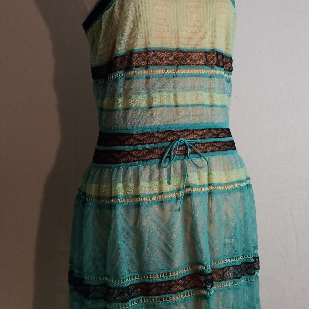 MISSONI - SPAGHETTI STRAP DRESS - BLUE/GREEN - SIZE 6 (NWT)